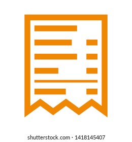 receipt icon. Vector illustration style white background. Designed for web and software interfaces. - Vector