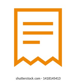 receipt icon. Vector illustration style white background. Designed for web and software interfaces. - Vector