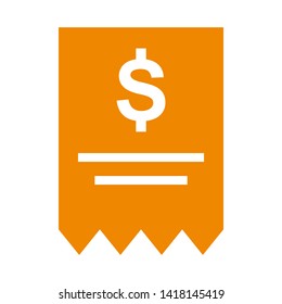 receipt icon. Vector illustration style white background. Designed for web and software interfaces. - Vector