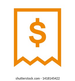 receipt icon. Vector illustration style white background. Designed for web and software interfaces. - Vector