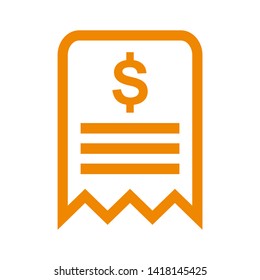 receipt icon. Vector illustration style white background. Designed for web and software interfaces. - Vector