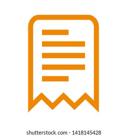 receipt icon. Vector illustration style white background. Designed for web and software interfaces. - Vector