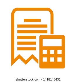 receipt icon. Vector illustration style white background. Designed for web and software interfaces. - Vector