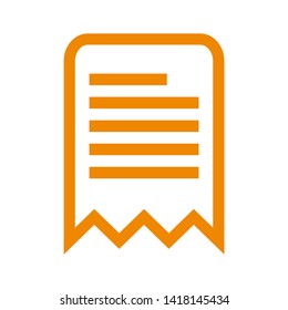 receipt icon. Vector illustration style white background. Designed for web and software interfaces. - Vector