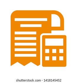 receipt icon. Vector illustration style white background. Designed for web and software interfaces. - Vector