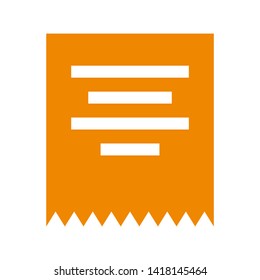 receipt icon. Vector illustration style white background. Designed for web and software interfaces. - Vector
