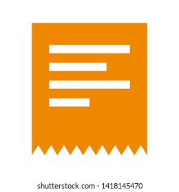 receipt icon. Vector illustration style white background. Designed for web and software interfaces. - Vector