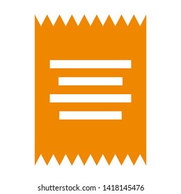 receipt icon. Vector illustration style white background. Designed for web and software interfaces. - Vector