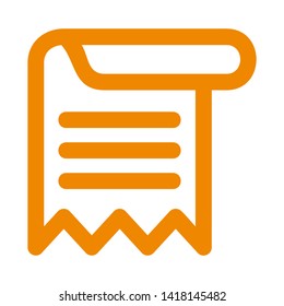 receipt icon. Vector illustration style white background. Designed for web and software interfaces. - Vector