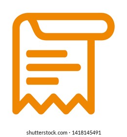 receipt icon. Vector illustration style white background. Designed for web and software interfaces. - Vector