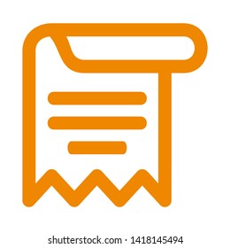 receipt icon. Vector illustration style white background. Designed for web and software interfaces. - Vector