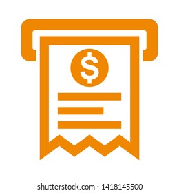 receipt icon. Vector illustration style white background. Designed for web and software interfaces. - Vector