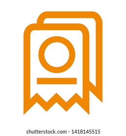 receipt icon. Vector illustration style white background. Designed for web and software interfaces. - Vector