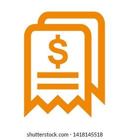 receipt icon. Vector illustration style white background. Designed for web and software interfaces. - Vector