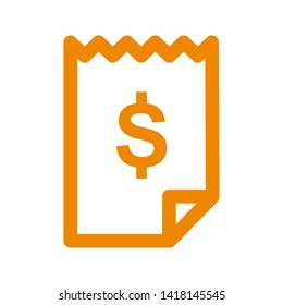 receipt icon. Vector illustration style white background. Designed for web and software interfaces. - Vector