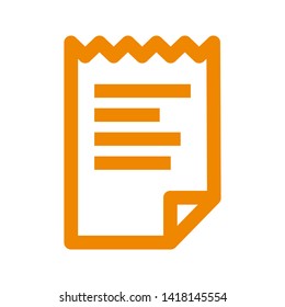 receipt icon. Vector illustration style white background. Designed for web and software interfaces. - Vector