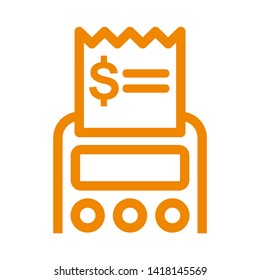 receipt icon. Vector illustration style white background. Designed for web and software interfaces. - Vector
