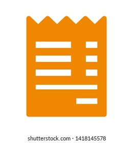 receipt icon. Vector illustration style white background. Designed for web and software interfaces. - Vector