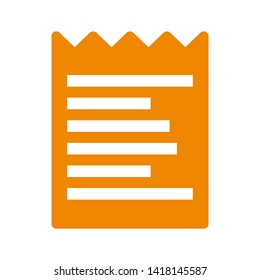 receipt icon. Vector illustration style white background. Designed for web and software interfaces. - Vector