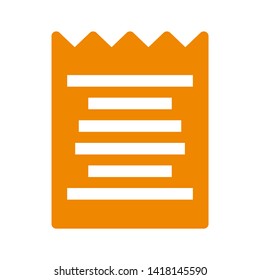 receipt icon. Vector illustration style white background. Designed for web and software interfaces. - Vector