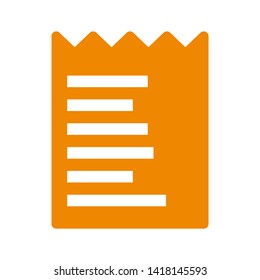 receipt icon. Vector illustration style white background. Designed for web and software interfaces. - Vector