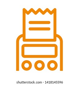receipt icon. Vector illustration style white background. Designed for web and software interfaces. - Vector