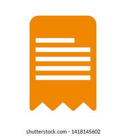 receipt icon. Vector illustration style white background. Designed for web and software interfaces. - Vector