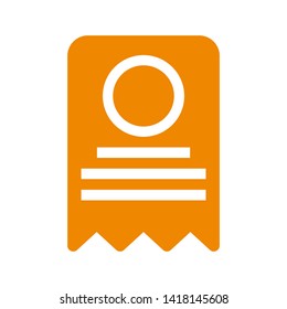 receipt icon. Vector illustration style white background. Designed for web and software interfaces. - Vector
