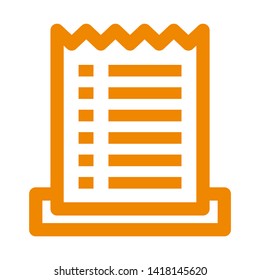 receipt icon. Vector illustration style white background. Designed for web and software interfaces. - Vector