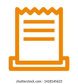 receipt icon. Vector illustration style white background. Designed for web and software interfaces. - Vector