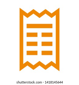 receipt icon. Vector illustration style white background. Designed for web and software interfaces. - Vector