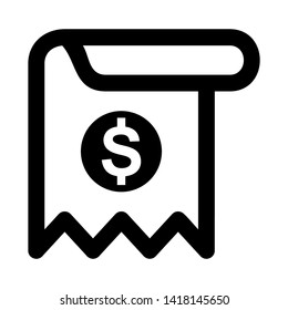 receipt icon. Vector illustration style white background. Designed for web and software interfaces. - Vector