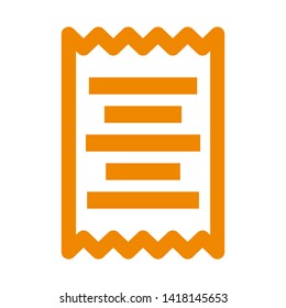 receipt icon. Vector illustration style white background. Designed for web and software interfaces. - Vector
