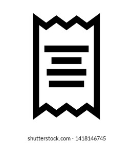 receipt icon. Vector illustration style white background. Designed for web and software interfaces. - Vector