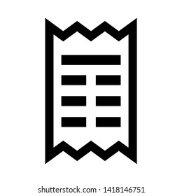 receipt icon. Vector illustration style white background. Designed for web and software interfaces. - Vector