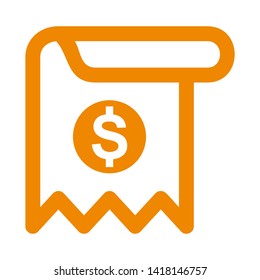 receipt icon. Vector illustration style white background. Designed for web and software interfaces. - Vector