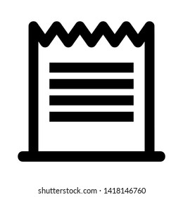 receipt icon. Vector illustration style white background. Designed for web and software interfaces. - Vector