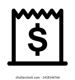 receipt icon. Vector illustration style white background. Designed for web and software interfaces. - Vector