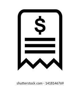 receipt icon. Vector illustration style white background. Designed for web and software interfaces. - Vector