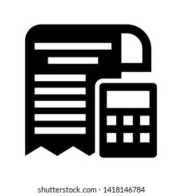receipt icon. Vector illustration style white background. Designed for web and software interfaces. - Vector