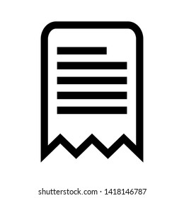 receipt icon. Vector illustration style white background. Designed for web and software interfaces. - Vector
