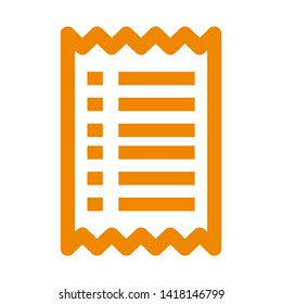 receipt icon. Vector illustration style white background. Designed for web and software interfaces. - Vector