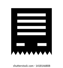 receipt icon. Vector illustration style white background. Designed for web and software interfaces. - Vector