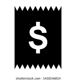 receipt icon. Vector illustration style white background. Designed for web and software interfaces. - Vector