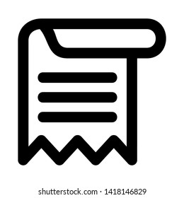 receipt icon. Vector illustration style white background. Designed for web and software interfaces. - Vector