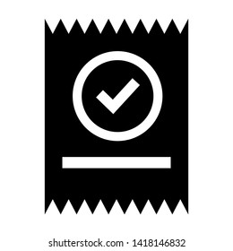 receipt icon. Vector illustration style white background. Designed for web and software interfaces. - Vector