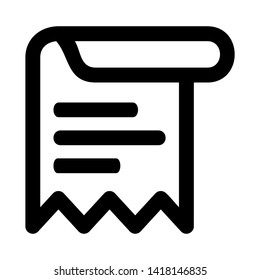 receipt icon. Vector illustration style white background. Designed for web and software interfaces. - Vector