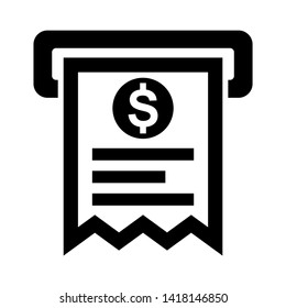 receipt icon. Vector illustration style white background. Designed for web and software interfaces. - Vector