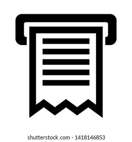 receipt icon. Vector illustration style white background. Designed for web and software interfaces. - Vector
