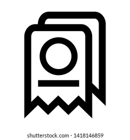 receipt icon. Vector illustration style white background. Designed for web and software interfaces. - Vector